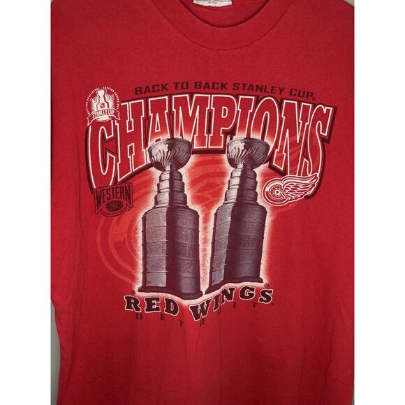 VTG Lee 1998 Detroit Red Wings Stanley Cup Champions Graphic T-Shirt Red Men XL - Picture 6 of 9